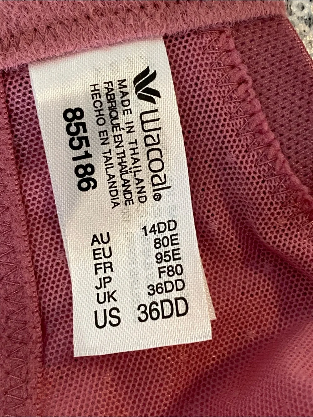 Wacoal Retro Chic Full Figure Underwire Bra Dusty Rose Pink 36DD NWT